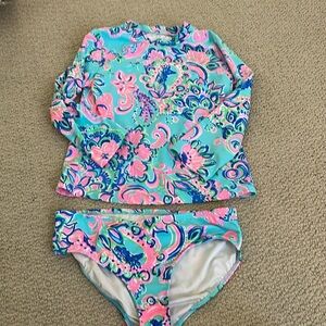 Girls Lilly Pulitzer rashguard swimsuit size 12